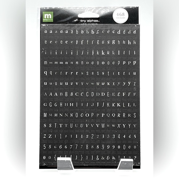 2 Packs Making Memories Tiny Alphas White on Black Stickers - Picture 2 of 2